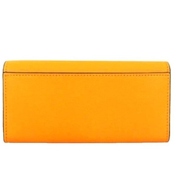 New Michael Kors Hamilton Large Flap Continental Wallet Leather Pop Orange - Picture 5 of 5